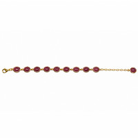 34.00&nbsp;Ct.Tw.Total Carat Weight Pinkish Red Ruby Bezel Bracelet, 22K Gold Plated Silver Image