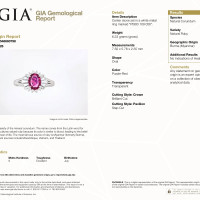 1.01 Ct. Purplish Red Ruby and Natural Diamond Halo Ring, Platinum 950 Scan Report