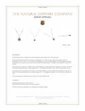 2.51 Ct. Pink Sapphire and Natural Diamond Pave Pendant, 18K White Gold Appraisal