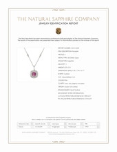 2.51 Ct. Pink Sapphire and Natural Diamond Pave Pendant, 18K White Gold Scan Report