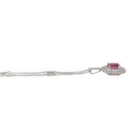 2.51 Ct. Pink Sapphire and Natural Diamond Pave Pendant, 18K White Gold Image