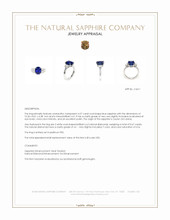 4.57 Ct. Blue Sapphire and Natural Diamond Three Stone Ring, Platinum 950 Appraisal