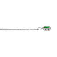 3.06 Ct. Emerald and Natural Diamond Pave Pendant, 18K White & Yellow Image