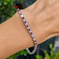 3.41 Ct.Tw. Ruby 18K White Gold bracelet
