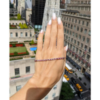 3.41 Ct.Tw.Total Carat Weight Ruby and Natural Diamond Tennis/Line Bracelet, 18K White Gold Life Style