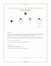 2.24 Ct. Blue Sapphire and Natural Diamond Three Stone Ring, 18K White Gold Appraisal