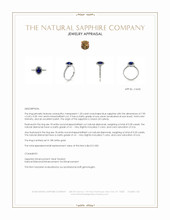 1.20 Ct. Blue Sapphire and Natural Diamond Pave Ring, 18K White Gold Appraisal