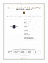 1.20 Ct. Blue Sapphire and Natural Diamond Pave Ring, 18K White Gold Scan Report
