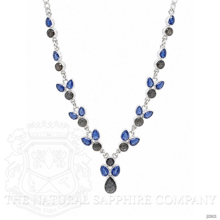 6.70 Ct.Tw. Brown Labradorite and Blue Kyanite Bezel Necklace, Silver