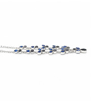6.70 Ct.Tw.Total Carat Weight Brown Labradorite and Blue Kyanite Bezel Necklace, Silver Image
