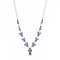 6.70 Ct.Tw.Total Carat Weight Brown Labradorite and Blue Kyanite Bezel Necklace, Silver Image