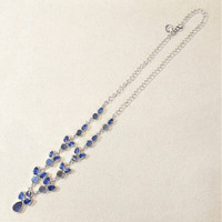6.70 Ct.Tw.Total Carat Weight Brown Labradorite and Blue Kyanite Bezel Necklace, Silver Life Style
