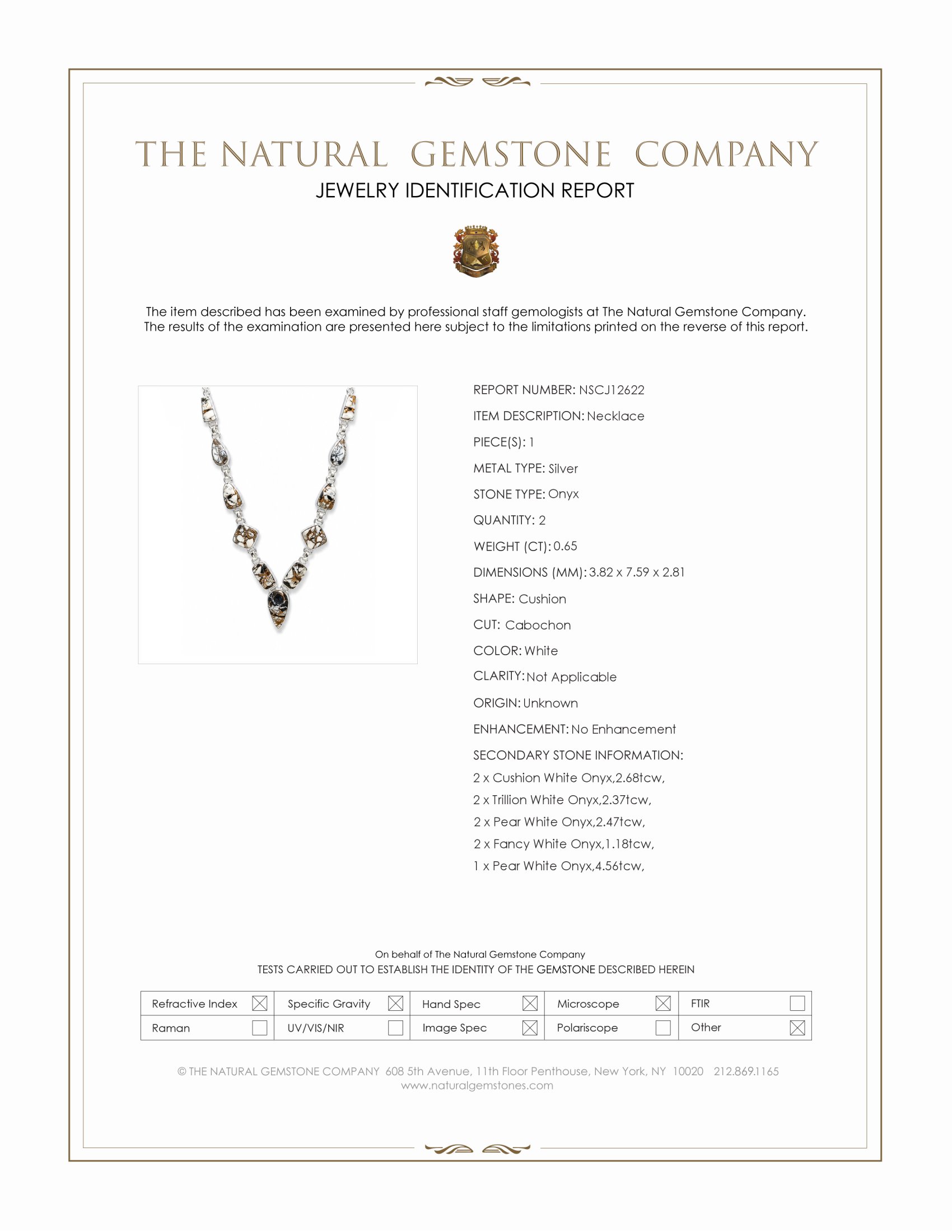 13.91 Ct.Tw. Onyx Bezel Necklace, Silver