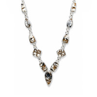 13.91 Ct.Tw.Total Carat Weight Onyx Bezel Necklace, Silver Image