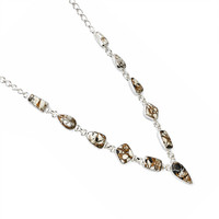 13.91&nbsp;Ct.Tw.Total Carat Weight Onyx Bezel Necklace, Silver Image