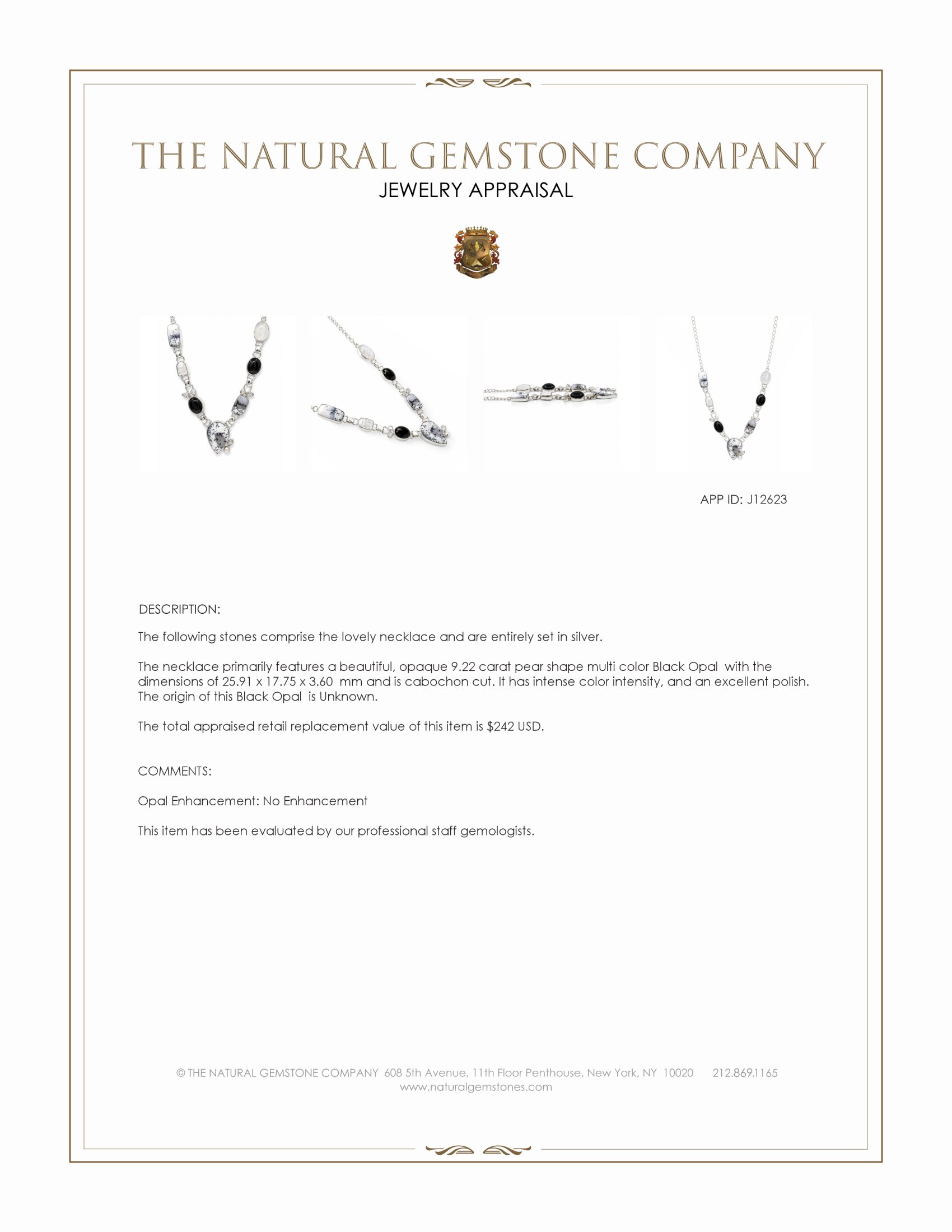 36.60 Ct.Tw. Onyx, Opal, Moonstone, Akoya Pearl and Citrine Bezel Necklace, Silver