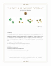 0.61 Ct.Tw.Total Carat Weight Emerald and Natural Diamond Studs Earrings, 18K Yellow Gold Appraisal