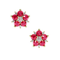 0.71 Ct.Tw. Ruby 18K Yellow Gold earring