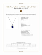 2.28 Ct. Blue Sapphire and Natural Diamond Pave Pendant, 18K White Gold Scan Report