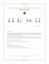 1.20&nbsp;Ct.Tw.Total Carat Weight Blue Sapphire and Natural Diamond Studs Earrings, 18K White Gold Appraisal