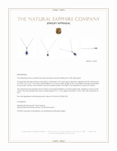 2.43 Ct. Blue Sapphire and Natural Diamond Pave Pendant, 18K White Gold Appraisal