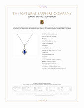 2.43 Ct. Blue Sapphire and Natural Diamond Pave Pendant, 18K White Gold Scan Report
