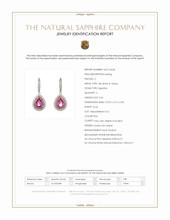 3.66 Ct.Tw.Total Carat Weight Pink Sapphire and Natural Diamond Pave Earrings, 18K White & Yellow Scan Report