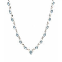 0.65 Ct. Aquamarine Silver necklace
