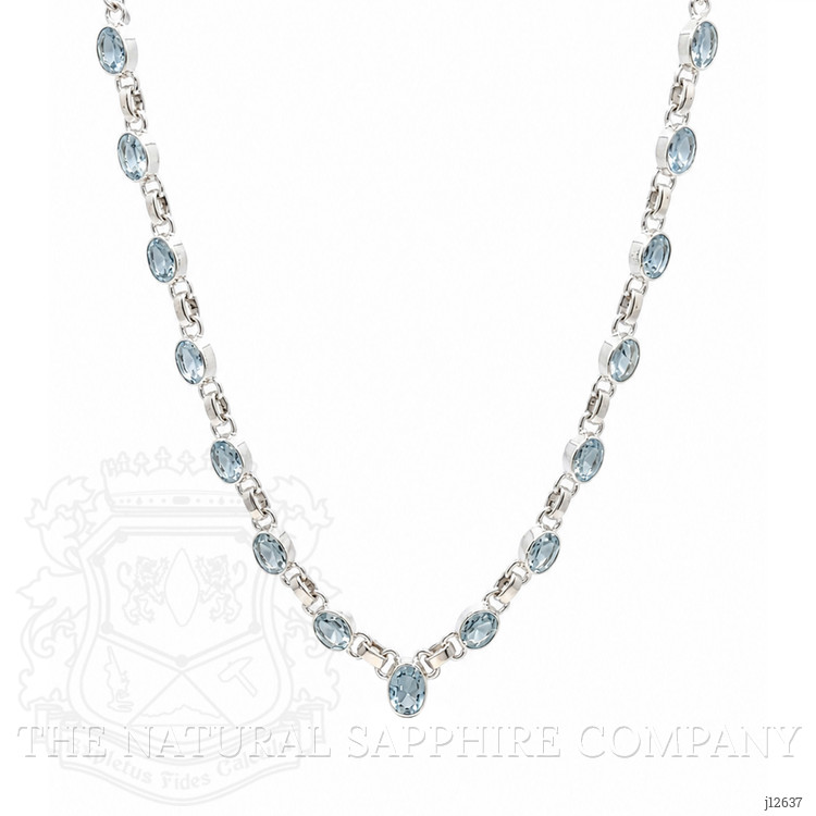 0.65 Ct. Blue Aquamarine and Sky Blue Aquamarine Bezel Necklace, Silver
