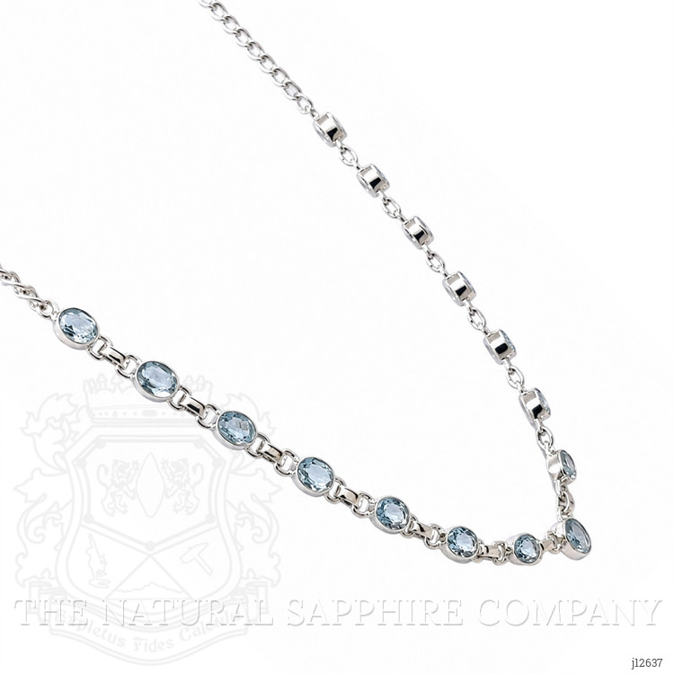 0.65 Ct. Blue Aquamarine and Sky Blue Aquamarine Bezel Necklace, Silver