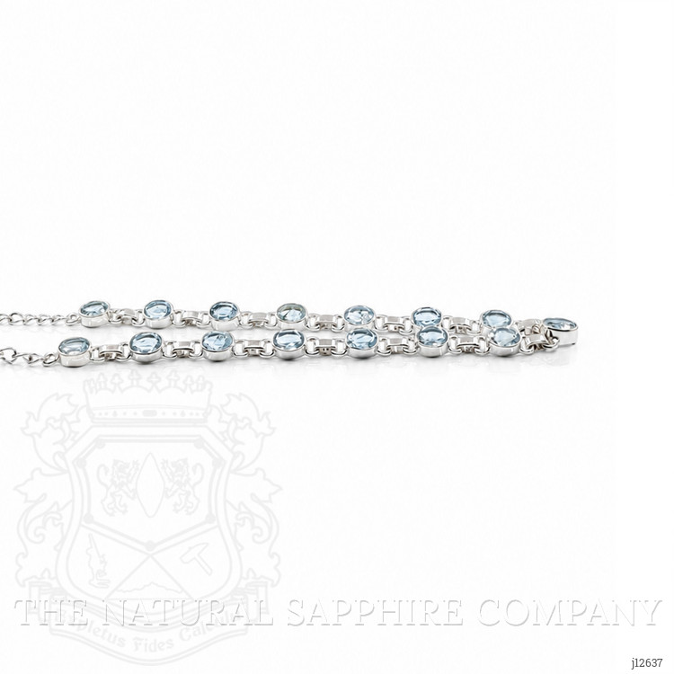 0.65 Ct. Blue Aquamarine and Sky Blue Aquamarine Bezel Necklace, Silver