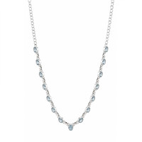 0.65 Ct. Blue Aquamarine and Sky Blue Aquamarine Bezel Necklace, Silver Image