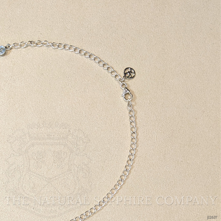 0.65 Ct. Blue Aquamarine and Sky Blue Aquamarine Bezel Necklace, Silver