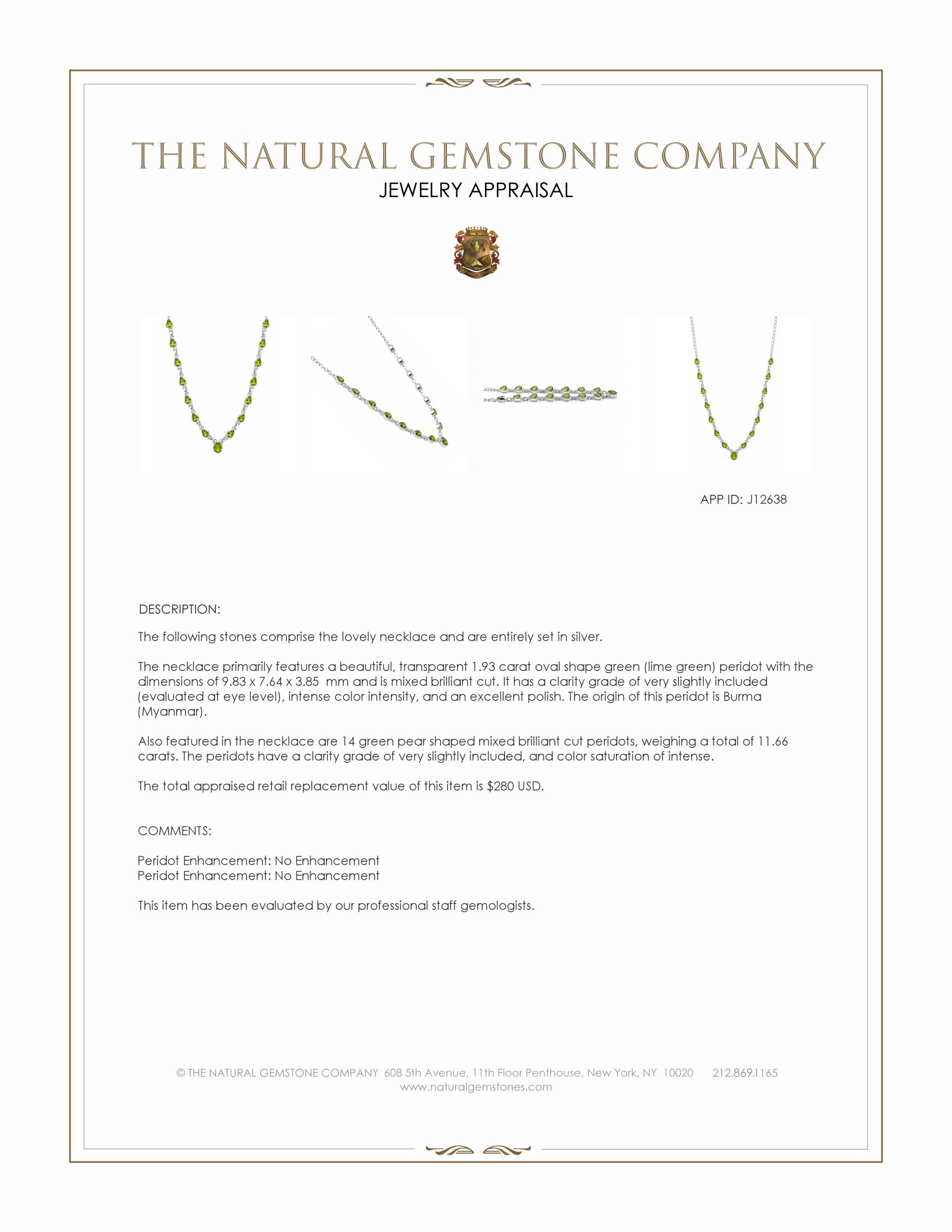 1.93 Ct. Green (Lime Green) Peridot and Green Peridot Bezel Necklace, Silver