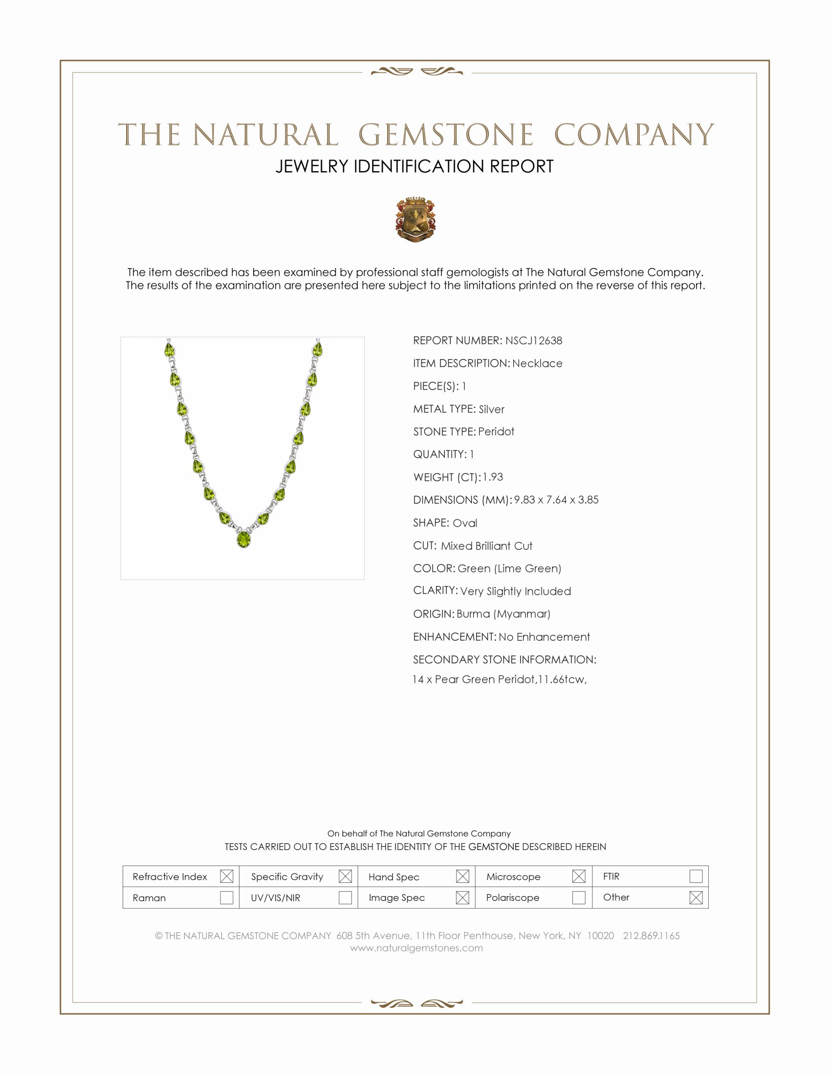 1.93 Ct. Green (Lime Green) Peridot and Green Peridot Bezel Necklace, Silver