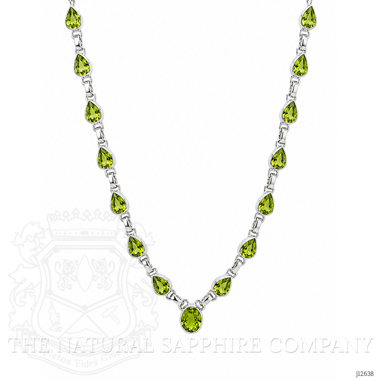 1.93 Ct. Green (Lime Green) Peridot and Green Peridot Bezel Necklace, Silver