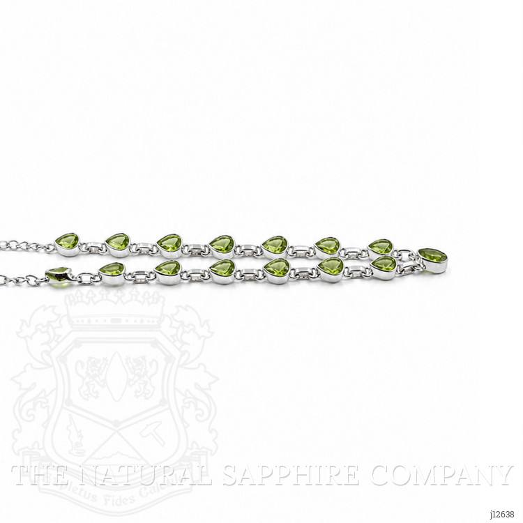 1.93 Ct. Green (Lime Green) Peridot and Green Peridot Bezel Necklace, Silver
