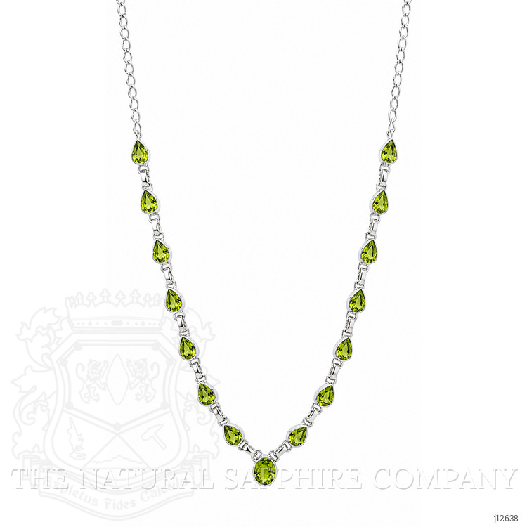 1.93 Ct. Green (Lime Green) Peridot and Green Peridot Bezel Necklace, Silver