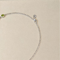 1.93 Ct. Green (Lime Green) Peridot and Green Peridot Bezel Necklace, Silver Life Style