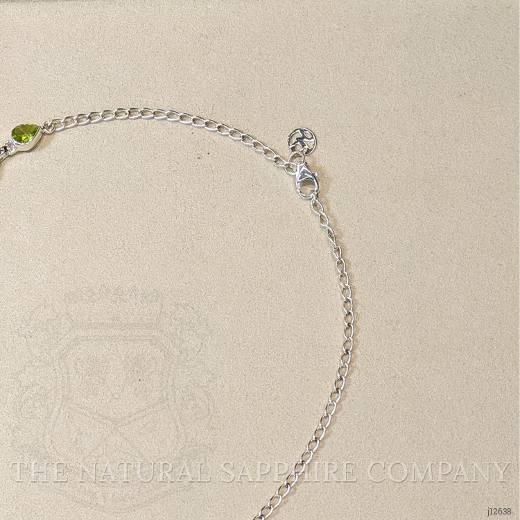 1.93 Ct. Green (Lime Green) Peridot and Green Peridot Bezel Necklace, Silver