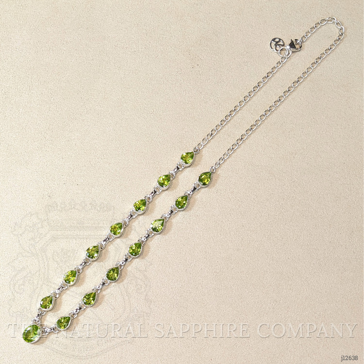 1.93 Ct. Green (Lime Green) Peridot and Green Peridot Bezel Necklace, Silver