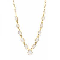 3.44 Ct. Rainbow Moonstone Bezel Necklace, Silver Image