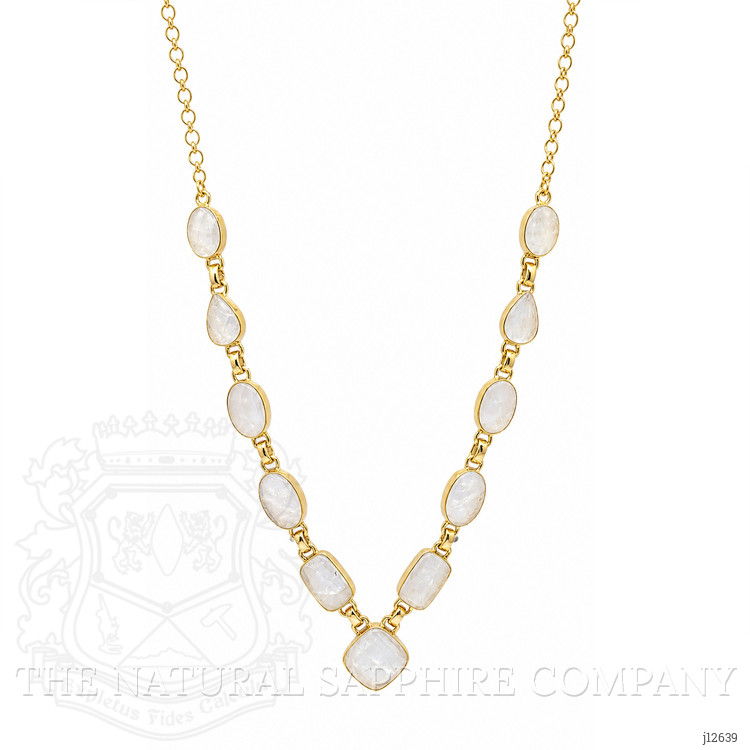 3.44 Ct. Rainbow Moonstone Bezel Necklace, Silver