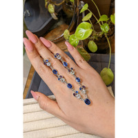 1.52 Ct. Blue Kyanite, White Topaz and Purple Amethyst Bezel Necklace, Silver Life Style
