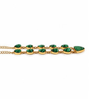 47.77&nbsp;Ct.Tw.Total Carat Weight Malachite Bezel Necklace, 18K Gold Plated Silver Image