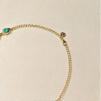 47.77&nbsp;Ct.Tw.Total Carat Weight Malachite Bezel Necklace, 18K Gold Plated Silver Life Style