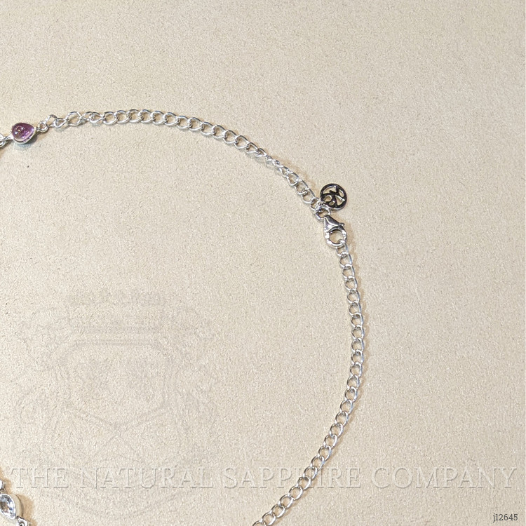0.85 Ct. Purple Amethyst and White Topaz Bezel Necklace, Silver