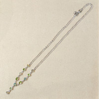 1.01 Ct. Mixed Opal and Green Peridot Bezel Necklace, Silver Life Style