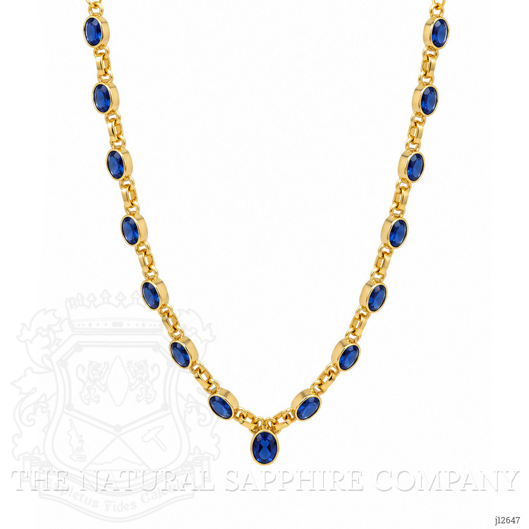 11.34 Ct.Tw. Blue Kyanite Bezel Necklace, 18K Gold Plated Silver