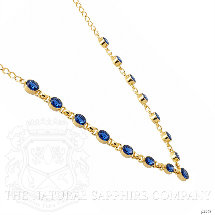 11.34 Ct.Tw. Blue Kyanite Bezel Necklace, 18K Gold Plated Silver